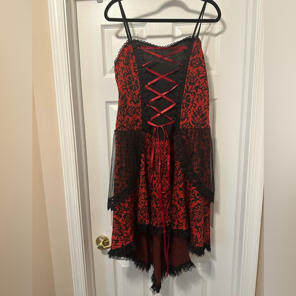 Black/Red jacquard print dress size XL/XXL- costume